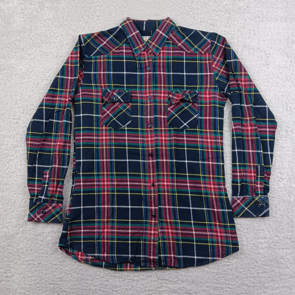 Matchstick Plaid Button Down Shirt Mens M Multicolor Cotton Roll Tab Utility